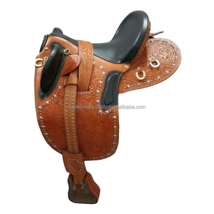 Caballo de cuero genuino asequible, equipo de equitación occidental, sillín de cuero americano, sillín de caballo inglés occidental - Product Image 1