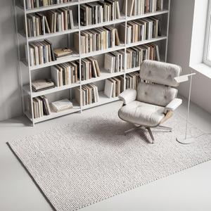 Tapis tendance en laine bouclée tissée à la main, antidérapant, texturé, fait main, moderne, pour salon, chambre, décoration intérieure - Product Image 4
