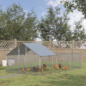 Grande Pollaio in Metallo Tipo H con Copertura Impermeabile Anti-UV da 6x3m e Porta con Serratura, Usato - Product Image 2