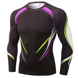<b>Custom</b> <b>Design</b> Men's <b>Compression</b> Rash Guard Long Sleeve Training <b>Shirt</b> Quick Dry Stretch Fabric OEM ODM Wholesale Supply - Product Image 3
