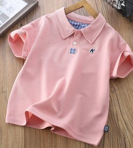 Polo de golf décontracté en tricot pour garçons de 3 à 14 ans, manches courtes, polyester/coton, haute qualité, personnalisable, anti-rétrécissement - Product Image 4