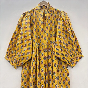 Vestido Midi Informal para Mujer, para Uso Diario, Todas las Temporadas, Tejido 100% Algodón, Liso, Manga Corta, Cintura Imperio, Estilo Babydoll, Cuello en V, Talla Grande - Product Image 1