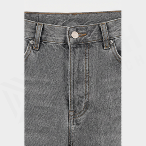Jean en denim évasé taille haute pour homme, en coton délavé, coupe ample, style décontracté automne - Product Image 4
