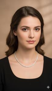 Collier en diamant cultivé en laboratoire certifié IGI 14-15 CT CVD, taille brillant, argent 925 - Product Image 5