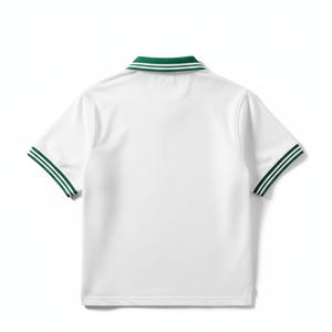 เสื้อโปโลลายทางสีขาวและเขียวคุณภาพส่งออก - ทนทาน สวมใส่สบาย เหมาะสำหรับเป็นของขวัญองค์กรและขายต่อ - Product Image 2