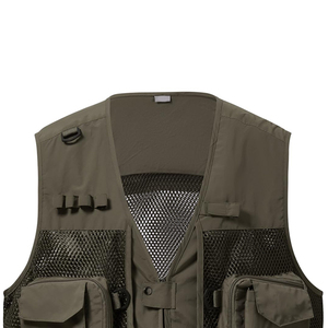Chaleco de trabajo para hombre, para exteriores, ligero, transpirable, con cuello en V y bolsillos multifuncionales, en venta en línea. - Product Image 6