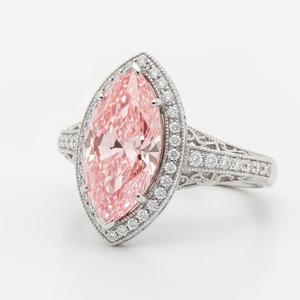 Anillos de Joyería Fina con Diamante SHRAMAN Cultivado en Laboratorio, Corte Marquesa, Color Rosa Intenso, Claridad VS1, 3.01CT/PC, Certificado IGI, Venta al Por Mayor - Product Image 3