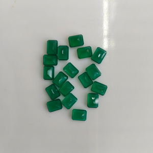 พลอยออนิกซ์สีเขียวธรรมชาติ 8x6 มม. ทรงแปดเหลี่ยม คุณภาพดีที่สุด พลอยหลวมสำหรับทำเครื่องประดับ ผลิตภัณฑ์จากเรดเมาน์เทน เจมส์ - Product Image 2