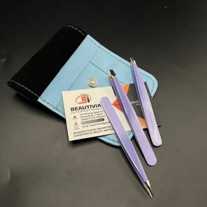 Pinzas profesionales para cejas, acero inoxidable, dos tonos, inclinadas, puntiagudas, extra afiladas, tijeras multifuncionales, respetuosas con el medio ambiente, personalizadas - Product Image 3