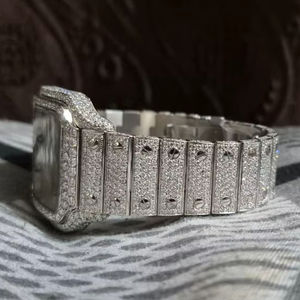 Montre de luxe mécanique en moissanite, classique, tendance, glacée, pour homme, en acier inoxydable, lunette de style rappeur, plongeur, alarme, verre saphir, 30 m - Product Image 1