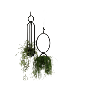 Ensemble de jardinières suspendues en métal, support à plantes moderne en fer noir, pots de fleurs d'intérieur, décoration de la maison, jardin vertical, utilisation au bureau - Product Image 1