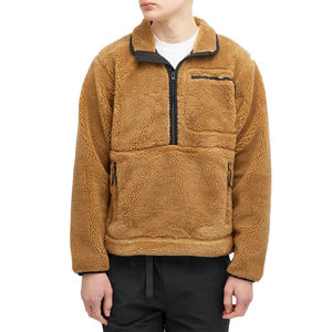 Veste d'hiver unisexe personnalisée à demi-zip, en polaire douce Sherpa, col roulé, multi-poches, imperméable, respirante, avec devant en tissu effiloché - Product Image 4