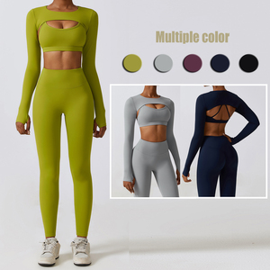 Wholesale Plus Size Fitness <b>Women</b> Gym Yoga Wear Clothing Workout Sportswear Butt <b>Lift</b> Pants <b>Women</b> 4 Piece Yoga Sets - Product Image 6