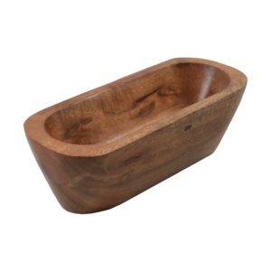 Tendances : Bols à bougies en bois d'acacia naturel remplis de cire pour Noël et mariages, élégants porte-bougies, lanternes, centres de table en pot - Product Image 1