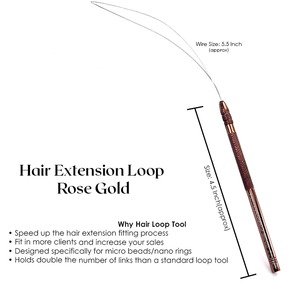 เครื่องมือดึงตะขอถักโครเชต์ลวดถักร้อยลูกปัดห่วงไมโครสำหรับต่อผม - Product Image 2