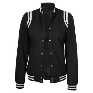 แจ็คเก็ตวาร์ซิตี้ผู้หญิง น้ำหนักเบา ผ้าฟลีซนุ่ม สไตล์เบสบอลสำหรับนักเรียนมัธยมปลาย แจ็คเก็ตบอมเบอร์ผู้หญิง สไตล์ลำลอง เสื้อคลุมทันสมัย - Product Image 5