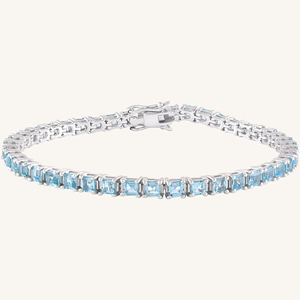 Pulsera de Topacio Azul en Plata de Ley 92.5 KLSB-20494 - Product Image 1