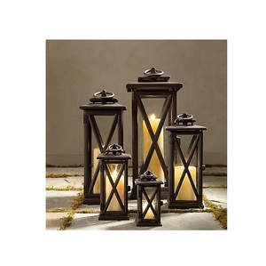 Wooden Candle Lantern for Farmhouse Home Decor <b>Fireplace</b> <b>Mantel</b> Wedding Centerpieces Holiday Displays and Everyday Elegance - Product Image 4