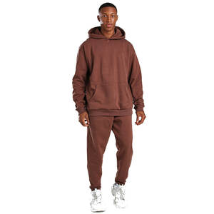 Conjunto de Sudadera con Capucha y Pantalones Acampanados de Algodón Terry Oversize con Cremallera para Hombre, Estilo Streetwear OEM, Lavado Ácido - Product Image 1