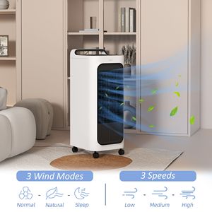 Ventilatore Rinfrescante Oscillante con Telecomando e Timer, Unità Umidificatore ad Acqua con Pacchi Ghiaccio per Raffreddamento Ambiente - Product Image 6