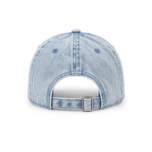 Gorra de Béisbol Bordada con Poodle en Denim Azul Claro, Acabado Lavado, Visera Curva, Hebilla Ajustable, Gorra Deportiva Casual para Mujer - Product Image 5