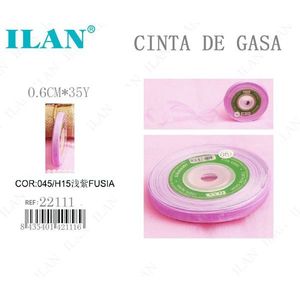 Cinta Ilan Gasa de 0.6 cm, 35 yardas, color fucsia, para manualidades - Product Image 1