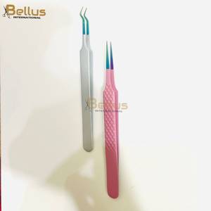 Pinzas para Pestañas Bellus International, Duraderas, con Punta Suave y Agarre de Diamante, Multicolores, de Acero Inoxidable, 12-14 cm, para Pestañas y Cejas - Product Image 4
