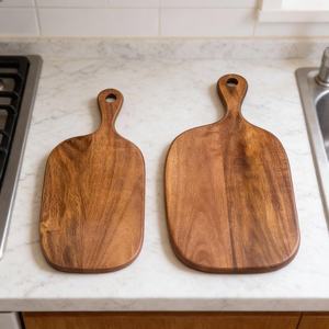 Planche à découper ronde en bois 100% naturel, épaisseur 1,5 cm, compatible lave-vaisselle, écologique, accessoire de cuisine, respectueuse des couteaux - Product Image 6
