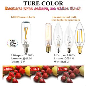 Lampadina LED T6 Dimmerabile 25W Candelabro con 2700K Luce Chiara 200lm 2W E12 T25 LED Confezione da 6 - Product Image 4