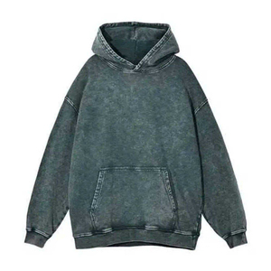 เสื้อฮู้ดดี้ทรงโอเวอร์ไซส์ผ้าเทอร์รี่ 400 กรัม แบบยูนิเซ็กซ์ พิมพ์ลาย ซิปหน้า ทรงครอป ล้างสีแบบแอซิดวอช - Product Image 3