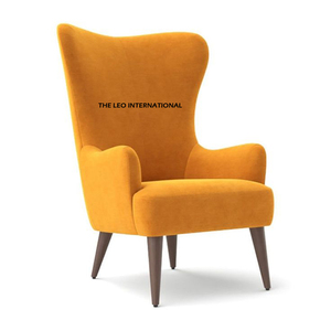 Fauteuil de détente individuel moderne de style nordique minimaliste, avec pieds en bois massif et métal, design pour salon, chaise ottoman - Product Image 4