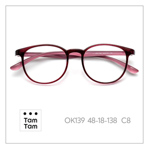 แว่นตา Tam Tam Round Full-Rim OK139 48-18-138 C6 Unisex น้ำหนักเบาป้องกันรังสียูวี - Product Image 4
