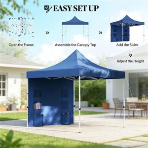 Tenda a baldacchino pop-up blu scuro, gazebo parasole - Product Image 4