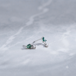 925 Sterling <b>Silver</b> Moss Agate Stone <b>Stud</b> <b>Earrings</b> Gold Plated Dangle <b>Earrings</b> <b>for</b> <b>Women</b> Party Gift - Product Image 3