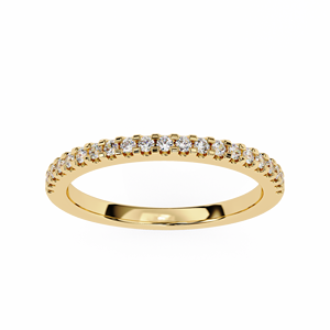 Thin Round Diamond <b>Stacking</b> Eternity 10k 14k 18k Yellow Gold <b>Ring</b> - Product Image 3