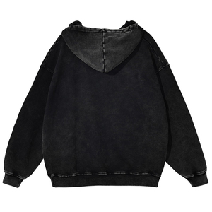 Sudadera con capucha para hombre de diseño moderno y calidad premium, con cremallera, gruesa, cálida para invierno, con efecto lavado ácido, puños y dobladillo acanalados. - Product Image 2