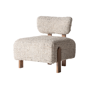 Sillón Escandinavo de Teca Premium, Sillón Acolchado con Tela de Textura Suave, Asiento Profundo, Muebles Residenciales de Lujo - Product Image 1