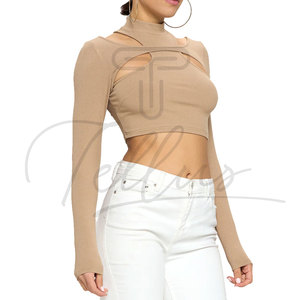 Tops Cortos Casuales de Ganchillo Sencillos para Mujer para Fitness - Diseño Personalizable y Posición del Logotipo Frontal Transpirables Venta al por Mayor - Product Image 3
