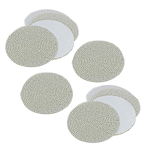 Falah International <b>Coaster</b> Classic Eco Friendly <b>Beaded</b> <b>Coasters</b> Unique Shape Superior Quality Embroidered Wedding <b>Coasters</b> 2026 - Product Image 3