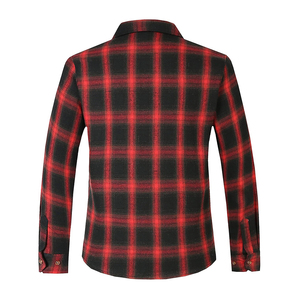 Chemise en flanelle à carreaux décontractée pour homme, style vintage, en polaire ajustée, grande taille, en coton, pour l'automne et l'hiver - Product Image 2