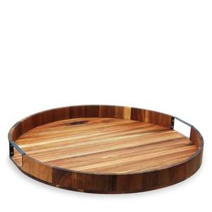 Plato de Madera con Patrón Clásico Sólido, Acabado Pulido Duradero para Bodas y Eventos - Product Image 5