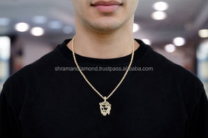 เครื่องประดับแฟชั่นหรูหราสง่างาม ทอง 10K จี้พระเยซูขนาดใหญ่ประดับเพชรธรรมชาติ ดีไซน์แบบ Iced สำหรับทุกเพศทุกวัย ของขวัญสุดพิเศษ - Product Image 2