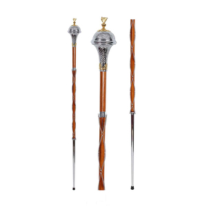 <b>Drum</b> Major Maces Wooden Material Made Silver Crown Head <b>Drum</b> Major Mace Embossed Ball Crown Crust In Low MOQ - Product Image 1