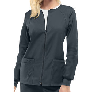 Blouse médicale premium pour femme, à fermeture éclair intégrale, manches longues, avec poches, uniforme d'infirmière, tenue de travail pour hôpital dentaire, coupe ajustée - Product Image 3