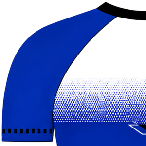 Camiseta Deportiva Raglán Azul Rey y Negra de Manga Corta con Cuello Redondo, Transpirable, para Entrenamiento Atlético, Uniforme de Equipo, Jersey de Alto Rendimiento - Product Image 5