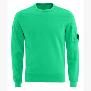 Sudadera de Cuello Redondo Verde para Hombre, Tejida, de Color Sólido, Corte Regular, Informal, con Bolsillo en la Manga 2027 - Product Image 1