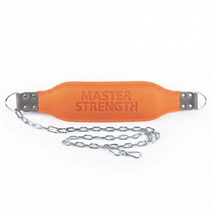 Ceinture de soutien lombaire en cuir pour dips avec chaîne, professionnelle, pour entraînement en salle de sport, unisexe, robuste - Product Image 3