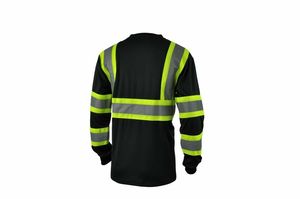 Chemises de travail à manches longues à séchage rapide, haute visibilité, réfléchissantes, pour la construction, col rond, prix de gros - Product Image 4