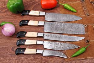 Ensemble de couteaux de chef professionnels légers en acier Damas sur mesure, manche intégral en bois de Pakka, pour la découpe quotidienne et la cuisine, cadeaux OEM/ODM - Product Image 3