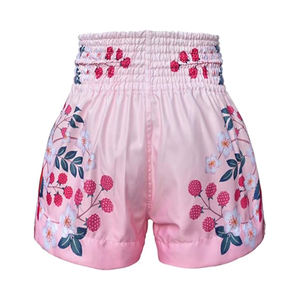 กางเกงมวยไทยแบบดั้งเดิมสีดำผ้าซาตินดีไซน์ใหม่ขายส่งแฟชั่นกางเกงชกมวย - Product Image 2